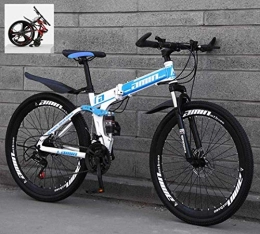 AYDQC vélo VTT pliable de 61 cm, cadre en acier à haute teneur en carbone, double absorption des chocs variable, tout terrain, pliable rapide, VTT tout-terrain pour adulte 6–6, 24 vitesses