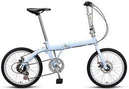 NOLOGO vélo Vélo 20 Pouces vélo Pliant vélo de Route vélos Enfants de vélos Amortisseur vélo à Vitesse Variable Adulte vélo de Ville Mini étudiants vélo Shopper vélo vélo (Color : Blue)