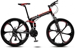 HJRBM vélo Vélo 26 pouces Vélos en acier à haute teneur en carbone Vélo pliant tout-terrain Vélo tout-terrain Siège réglable Cadre en acier à haute teneur en carbone Double absorption des chocs 5-27，24 Vitesse j