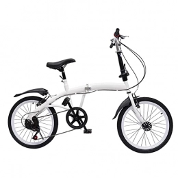 Futchoy vélo Vélo adulte pliable 7 vitesses 50, 8 cm Double frein V Béquille robuste (blanc)