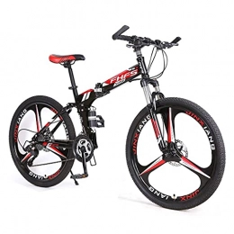 HJRBM Vélos pliant Vélo compact pliable léger, vélo pliable 24 pouces pour adultes, vélo de montagne à vitesse pliante - vélo d'amortissement pour étudiant de voiture adulte (couleur : rouge, taille : 27 vitesses) jiany