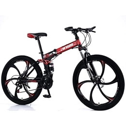 MTTKTTBD Vélos pliant Vélo de Montagne Bicicleta Plegable Acero Alto Carbono 21 Velocidades / 24 Velocidades / 27 Velocidades / 30 Velocidades Roue Double Suspension Vélo Pliant B, 30 Speed