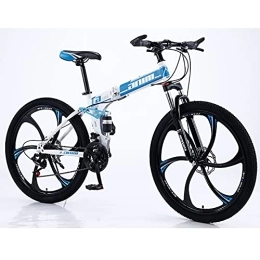 MTTKTTBD vélo Vélo de Montagne Bicicleta Plegable Acero Alto Carbono 21 Velocidades / 24 Velocidades / 27 Velocidades / 30 Velocidades Roue Double Suspension Vélo Pliant C, 21 Speed