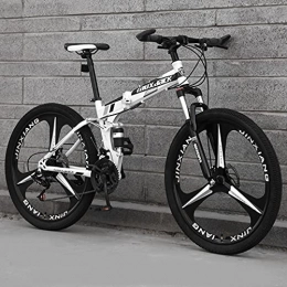 LZHi1 vélo Vélo de montagne pliable 26 pouces pour hommes et femmes, vélos de montagne 30 vitesses à double suspension pour adultes, vélos de route de ville avec cadre en acier carbone et frein(Color:Vert foncé)