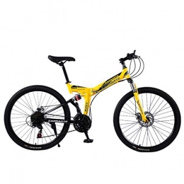 Fgertt vélo Vélo de Montagne Pliables VTT Vélos de Route 24 Pouces Poids léger Mini Vélo Pliant Petit Portable Vélo Étudiant Adulte (Yellow)