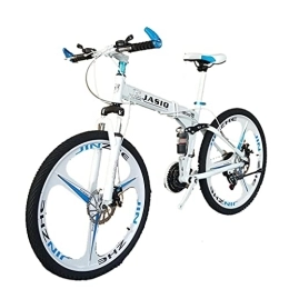 Mountain Bike vélo Vélo de montagne pliant en acier au carbone, système de freinage à double disque, absorption des chocs, vélo à vitesse variable (blanc, noir, rouge, jaune, vert armée) Vélo pour jeunes 24 / 26 pouces