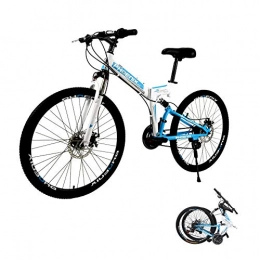 LYRWISHPB vélo Vélo de montagne pliant vélo 24 pouces 24 Route Speed ​​Bike Vélos pliants Vtt Neige Plage Vélo Double Disque de frein Sport Vélos Vélo de montagne Couleur Multiple ( Color : Blue , Size : 26inch )