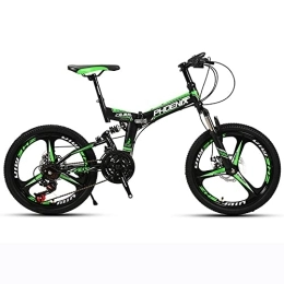 ITOSUI vélo Vélo de montagne pliant à suspension complète avec roue de 20 pouces, vélo de montagne à 21 / 24 vitesses avec cadre en acier à haute teneur en carbone, vélos de montagne semi-rigides pour hommes