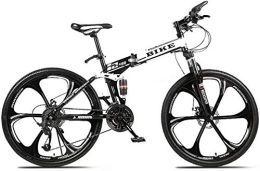 Générique Vélos pliant Vélo de montagne pour hommes, VTT 24 / 26 pouces Vélo de montagne pliable avec cadre de bouilloire Siège réglable Vélo de montagne semi-rigide en acier à haute teneur en carbone, changement de