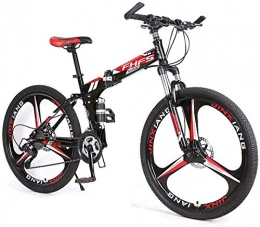 HCMNME vélo Vélo de montagne, Vélo compact pliable léger, vélo pliable vélo de 24 pouces for adultes, vélo de montagne pliante - Vélos de voiture adulte pliant vélo de bicyclette de vélo (couleur: rouge, taille: