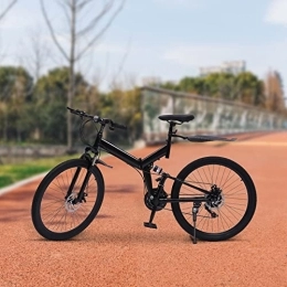 Fetcoi Vélos pliant Vélo de montagne à suspension complète avec freins à disque - Vélo pour adulte - 26" - 21 vitesses - Pour filles, garçons, hommes et femmes