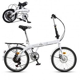 COKECO vélo Vélo De Pliable pour Hommes Et Femmes Adultes, Vélo Pliant Léger De 20 Pouces avec Frein à Disque Mécanique à Vitesse Variable à 7 Vitesses Charge Maximale 150KG Banlieue Urbaine