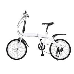 AMTULA vélo Vélo de ville pliable blanc de 50, 8 cm, facile à installer, 7 vitesses pour routes accidentées, routes boueuses, prairies, routes de montagne, zones sablonneuses, zones humides