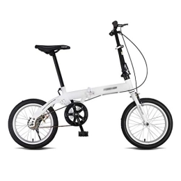 Vélos d'appartement vélo Vélo Pliable 16 Pouces Vélo Ultra Light Vélos Portables Vélos Étudiants (Color : Blanc, Size : 16 inches)