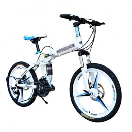 Vélo pliable pour enfants VTT pour homme et femme - Vélo de course d'extérieur - Double amortisseur - Freins à disque - Pour adultes et étudiants - 20" - Coloris : blanc - JoinBuy.R