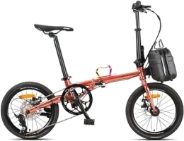 CHEFFS vélo Vélo pliant 16 pouces, vélo de ville confortable et léger, freins à disque à 9 vitesses, vélos pliables, portable, léger, exercice de voyage en ville for adultes, hommes et femmes, vitesse variable (