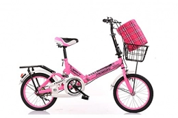 DYM vélo Vélo Pliant 20 Pouces vélo pour Femme vélo léger et Portable sans Installation avec Panier Porteur 120kg(Color:Pink, Size:Air Transport)