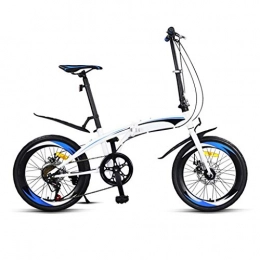 LXJ vélo Vélo Pliant Portable Léger, 20 Pouces 7 Vitesses for Hommes Et Femmes Adultes, Cadre Arqué en Acier À Haute Teneur en Carbone, Sports Simplifiés