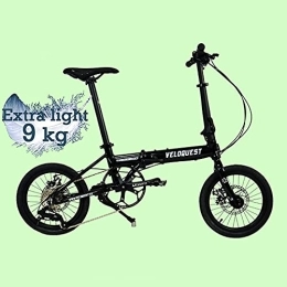 Vélo Pliant Ultra léger (9 kg) Roues 16"Veloquest (Noir Mystique)