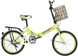 NOLOGO vélo Vélo Route vélo Pliant vélo Ultra vélo léger Portable Shifting vélo Shock Absorption Petit Roue Étudiant Ville de vélos (Color : Green)