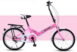 NOLOGO Vélos pliant Vélo Vélo Pliant Adulte Damping vélo Femme Lightweight vélo 20 Pouces Homme Portable Étudiantes Jeunesse Marche Vélo (Color : Pink)
