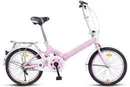 NOLOGO vélo Vélo Vélo Pliant Vélo Ultraléger étudiant vélo Mini vélo Adulte Universal Vélo Ville Vélo Trajets 20 Pouces Compact (Color : Pink)