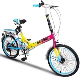 NOLOGO vélo Vélo Vélos Pliable Ultra léger Portable vélo Pliant Mini Petite Vitesse de Roue Shock Absorption (20 Pouces / 16 Pouces) (Color : 3, Size : 16in)