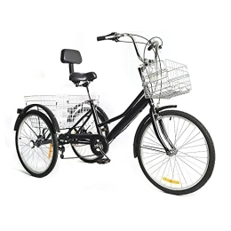 JAYEUW vélo Vélo à 7 vitesses pour adulte - 3 roues - Pliable - Réglable - Avec panier