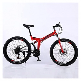 GUHUIHE vélo Vélos de la route Vélo Racing Vélo pliable Vélo de montagne 26 / 24 pouces Acier 21 / 24 Vélos Vélos Bicyclettes Dual-Disc Brakes ( Color : Red 40 wheel spoke , Number of speeds : 24 Inches 21Speed )