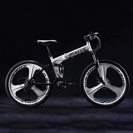 IMBM vélo Vélos de montagne, cadre en acier pliant haute teneur en carbone 24 pouces variable Absorption Vitesse double choc Trois Molettes Pliable de vélos, Convient for les personnes avec une hauteur de 145-1