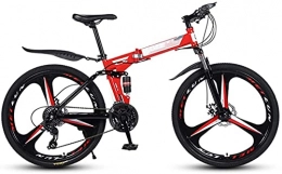 HJRBM vélo Vélos de montagne pliants de 26 pouces, 3 roues de coupe, cadre en acier à haute teneur en carbone, vitesse variable, double absorption des chocs, vélo pliable rapide tout terrain 6-11, fengong à 24 v