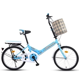  vélo Vélos De Montagne Vélo Pliant 20 Pouces Vélo Pliant Adulte Vitesse Ultra-Léger Vélo Portable pour Travailler À L'École Commuter Vélo Pliant Rapide (Couleur : Bleu) Équitation en Plein Air