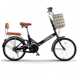Vélos vélo Vélos Pliable Portable Ultra-léger pour Femmes Adultes 16 Pouces 20 Pouces Étudiant De Route Pliable (Color : Black, Size : 16 inches)