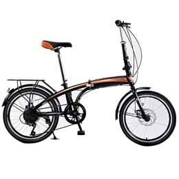 Vélos vélo Vélos Pliable À Vitesse Variable Portable Ultra-léger Adulte 20 Pouces À Vitesse Variable Étudiant 7 Vitesses (Color : Black+Orange, Size : 20inches)