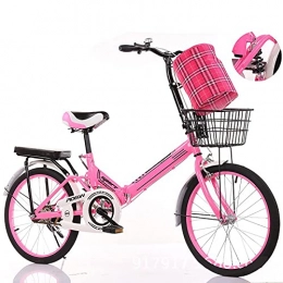 ASPZQ vélo Vélos Pliants, Confortable Portable Mobile Compact Pèse-Poids Léger Bicyclette Adulte Adulte Vélo Léger, Rose, 16 inches