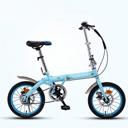 Aquila Vélos pliant Vélos pliants léger, portable monovitesse vélo for adultes unisexe, Ville de banlieue vélo avec guidon réglable et le siège AQUILA1125 (Color : Blue)