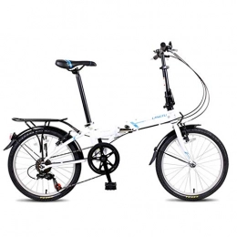 LLF vélo Vélos pliants, Mini Poids Léger Mini Vélo Pliante, 20 Pouces Portable Student Comfort Roue Vélo Pliante for Hommes Femmes Pliantes Vélo Décontractées (Color : White, Size : 20in)