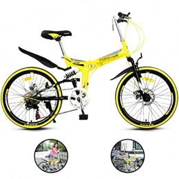 Vélos pliants Vélos pliant Vélos pliants Pliant Vélos Les Vélos for Enfants Pliant VTT Vélos Général Vitesse Variable for Hommes Et Femmes Vélos Vélos Adultes Portables Ultra-légers (Color : Yellow, Size : 22inches)