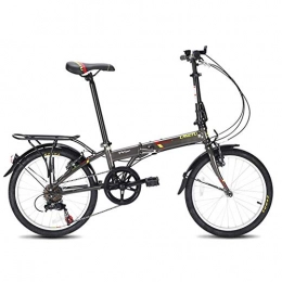  vélo Vélos pliants pour Adultes vélo Pliable Portable léger de 20"à 7 Vitesses vélo de Banlieue Urbain en Acier à Haute teneur en Carbone avec Porte-Bagages arrière