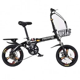 Vélos pliants vélo Vélos pliants Vélo de Sport 20 Pouces mâle Ultra-léger Portable vélo de Travail à Vitesse Variable Adulte vélo de Sport Femelle Adulte (Color : Black, Size : 155 * 10 * 115cm)