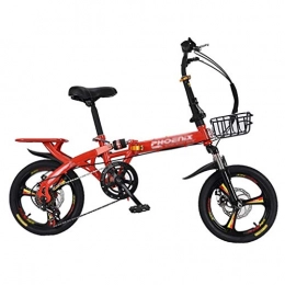 Vélos pliants Vélos pliant Vélos pliants Vélo de Sport 20 Pouces mâle Ultra-léger Portable vélo de Travail à Vitesse Variable Adulte vélo de Sport Femelle Adulte (Color : Red, Size : 155 * 10 * 115cm)