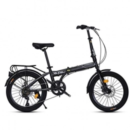 Vélos pliants vélo Vélos pliants Vélo de Sport 20 Pouces Vélo de Sport de Montagne Vélo Portable Ultra léger pour Hommes et Femmes Adultes (Color : Black, Size : 145 * 10 * 110cm)