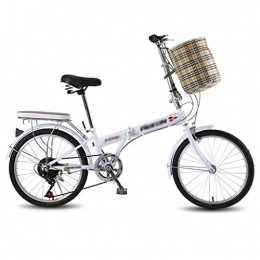 Vélos pliants vélo Vélos pliants Vélo de Sport Vélo de Montagne stabilisé portatif Amortisseur de Chocs Vélo Ultra-léger de 20 Pouces (Color : Blanc, Size : 135 * 10 * 110cm)