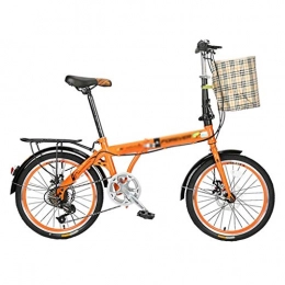 Vélos pliants vélo Vélos pliants Vélo de Sport Vélo Portable Pliable Mini Petit vélo de Travail Adulte Vitesse Ultra légère Vélo de Sport 20 Pouces (Color : Orange, Size : 149 * 10 * 111cm)