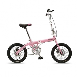 Conemmo Vélos pliant Vélos Portable Mini vélos vélo Carbike Permanent vélo Pliant Compact for Les étudiants, Les employés de Bureau, Environnement Urbain et Se Rendre au Travail (Color : Pink)
