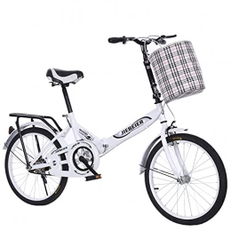 WLGQ vélo WLGQ Vélo Pliant, vélo Pliant Portable ultraléger de 20 Pouces, vélos de Ville de Style rétro vélo de randonnée Pliable vélo léger, Excursion d'équitation en Plein air Adulte Blanc, 20 Pouces (BL