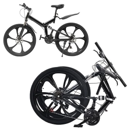 WSIKGHU vélo WSIKGHU VTT pour adultes 26" Vélo pliable 21 vitesses Vélo de ville conçu pour adultes et adolescents entre 160 et 190 cm (85 % pré-installation)