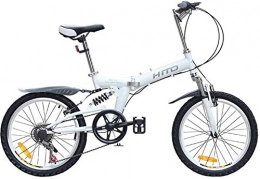 WSJYP vélo WSJYP Vélos Pliants de 20 Pouces, Mini Vélo Pliant Étudiant Portable pour Hommes Femmes Vélo de Vitesse Pliant Léger, Vélo D'amortissement, Absorption des Chocs, 20 inch-White 20 inch