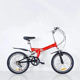 WYFDM vélo Wyfdm Bicyclettes, Bicyclettes Pliantes de Montagne pour Adultes Cadre en Aluminium léger, idéal pour Les balades en Ville et Les trajets Quotidiens, Red