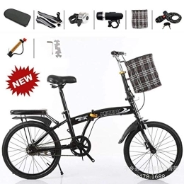 XBR vélo XBR Vélo Pliant Multifonctionnel Portable, Travail léger pour Femmes de 20 Pouces et Petit vélo Masculin pour étudiant, vélo Pliant, Bleu